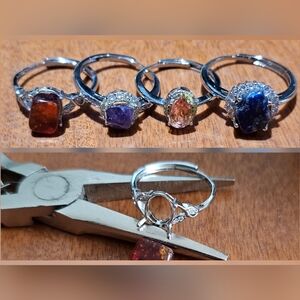 Elegant Gemstone Adjustable Sterling Silver Ring
